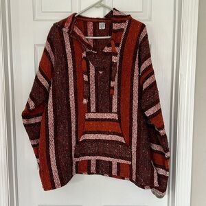 Mexican Textiles Sandy men’s hooded poncho